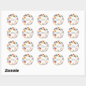 Moderne bloemige babyshower ronde sticker (Vel)