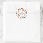 Moderne bloemige babyshower ronde sticker (Tas)