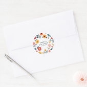 Moderne bloemige babyshower ronde sticker (Envelop)
