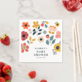 Moderne bloemige babyshower servet (Insitu)