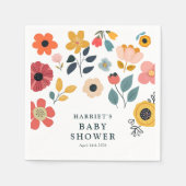 Moderne bloemige babyshower servet (Voorkant)