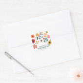 Moderne bloemige babyshower vierkante sticker (Envelop)