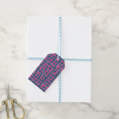 Moderne bloemige blokdruk roze madeliefje cadeaulabel (Met Touw)