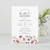 Moderne Bloemige Boho Bruidsdouche Kaart (Staand voorkant)