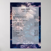 Moderne Bloemige Boho Salon Prijslijst  Poster (Voorkant)