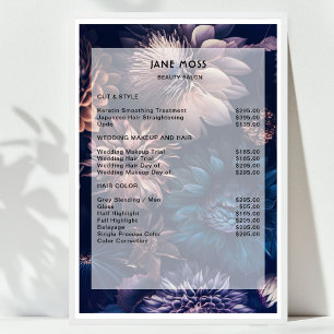 Moderne Bloemige Boho Salon Prijslijst  Poster