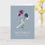 Moderne bloemige Boogschutter eigenschappen Verjaa Kaart (Gele Bloem)