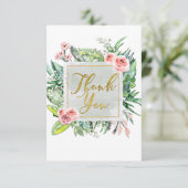 Moderne Bloemige Botanische Elegante Chic Bedankt (Staand voorkant)