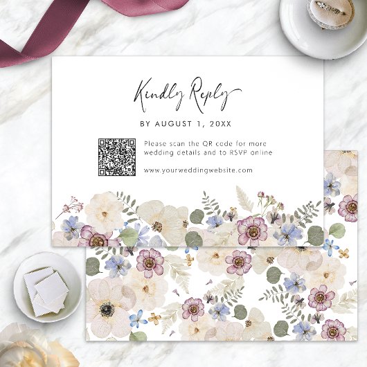 Moderne Bloemige Botanische RSVP Kaartje