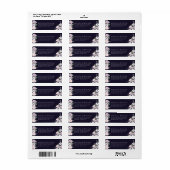 Moderne Bloemige Bruid & Bruidegom Paarse Retourad Etiket (Full Sheet)
