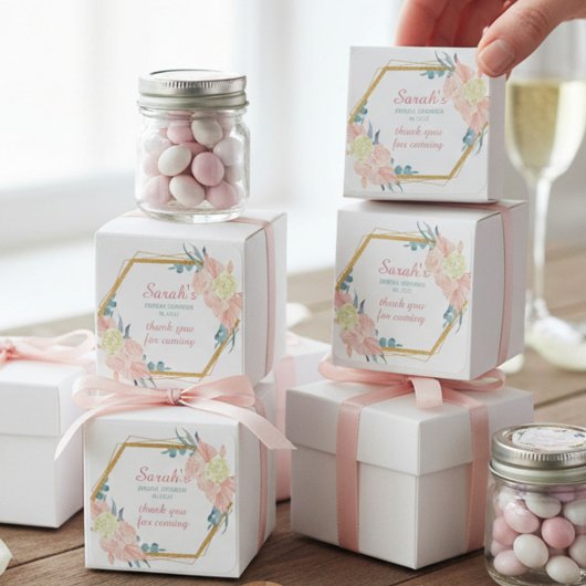 Moderne bloemige bruidsbruiloft bedankje vierkante sticker