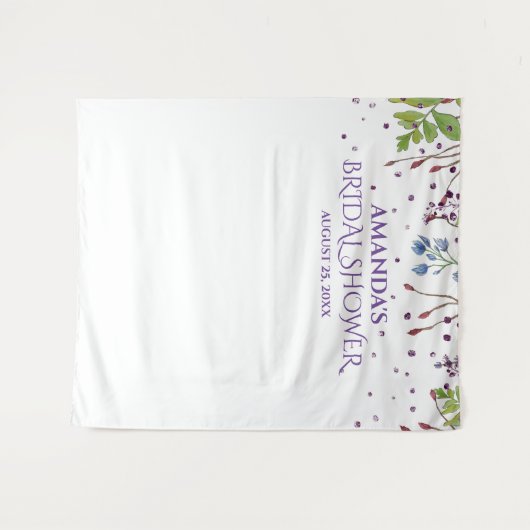 Moderne bloemige bruidsshower fotohokje achtergron wandkleed (Voorkant (horizontaal))