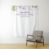 Moderne bloemige bruidsshower fotohokje achtergron wandkleed (In situ)