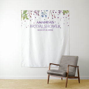 Moderne bloemige bruidsshower fotohokje achtergron wandkleed