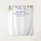 Moderne bloemige bruidsshower fotohokje achtergron wandkleed (Voorkant)