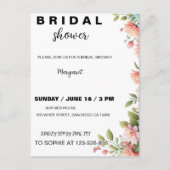 Moderne bloemige bruidsuitnodiging briefkaart (Voorkant)