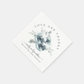 Moderne Bloemige Bruiloft Bedankt Namen Servet (Hoek)