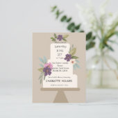 Moderne bloemige bruiloftstaart bruidsdouche  briefkaart (Staand voorkant)