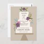 Moderne bloemige bruiloftstaart bruidsdouche  briefkaart (Voorkant / Achterkant)