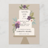 Moderne bloemige bruiloftstaart bruidsdouche  briefkaart (Voorkant)