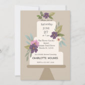 Moderne bloemige bruiloftstaart bruidsdouche kaart (Voorkant)