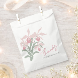 Moderne bloemige Cattleya-orchidee stoffig roze br Bedankzakje