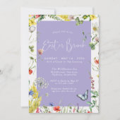 Moderne Bloemige Chic Lavendel Paasbrunch Kaart (Voorkant)
