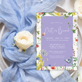 Moderne Bloemige Chic Lavendel Paasbrunch Kaart