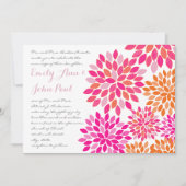 Moderne bloemige chrysanthemum bruiloft uitnodigin kaart (Voorkant)