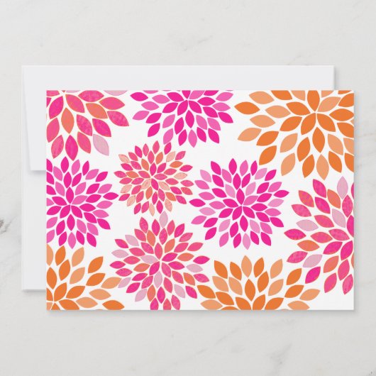 Moderne bloemige chrysanthemum bruiloft uitnodigin kaart (Achterkant)