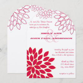 Moderne bloemige chrysanthemum trouwuitnodigingen kaart
