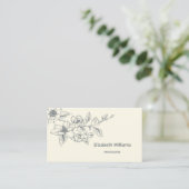 Moderne Bloemige Crème Magnolia | QR Code Visitekaartje (Staand voorkant)