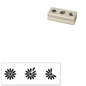Moderne bloemige drie madeliefjes | Motif Rubber S Rubberstempel (Gestempeld)