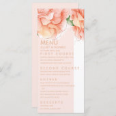 Moderne bloemige elegante bruiloft menu (Voorkant / Achterkant)