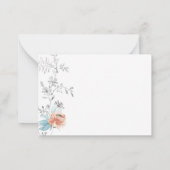 Moderne bloemige elegante bruiloft mini RSVP-kaart Notitiekaartje (Achterkant)