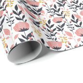 Moderne Bloemige Elegantie Cadeaupapier (Rol Hoek)