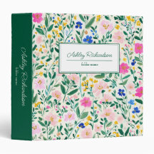 Moderne bloemige gepersonaliseerde binder