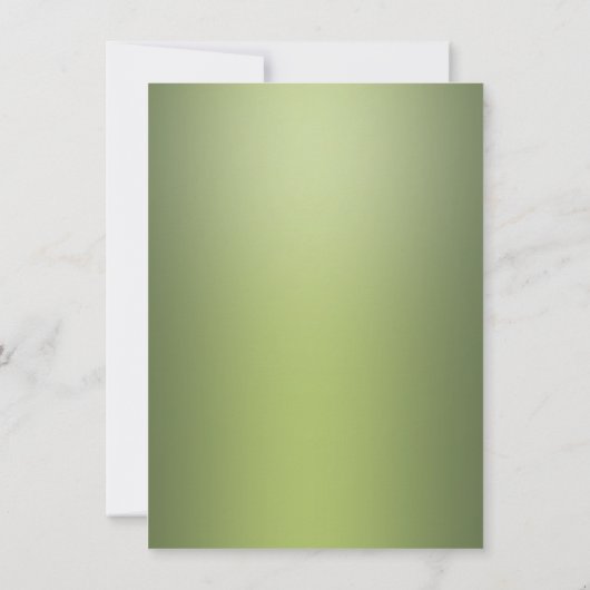 Moderne bloemige groene bruidsdouche uitnodiging (Achterkant)