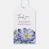 Moderne bloemige hooggehakte gunstbewijs bedankje cadeaulabel (Achterkant)