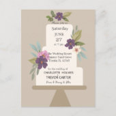 Moderne bloemige huwelijkstaart briefkaart (Voorkant)