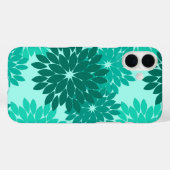 Moderne Bloemige Kimono Print, Turkoois, Teal & Aq Case-Mate iPhone Case (Achterkant (horizontaal))