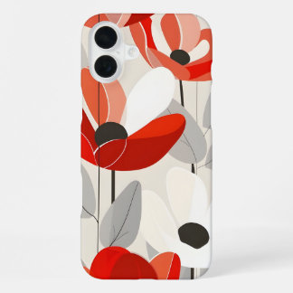 Moderne bloemige kunstprint iPhone 16 plus hoesje