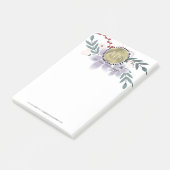 Moderne bloemige lelies gesimuleerde folie monogra post-it® notes (Schuin)