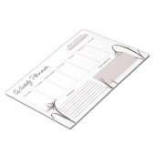 Moderne bloemige mauve weekplanner notitieblok (Schuin)