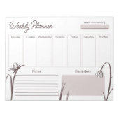 Moderne bloemige mauve weekplanner notitieblok (Voorkant)