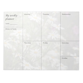 Moderne bloemige minimalistische weekplanner notitieblok
