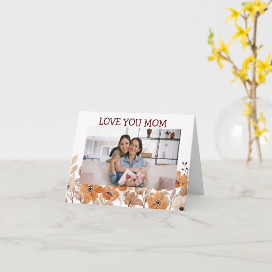 Moderne bloemige Moederdagkaart Kaart (Gele Bloem)