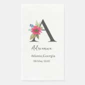 Moderne bloemige monogram letter A Servet (Voorkant)