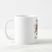 Moderne bloemige monogram letter B Koffiemok (Links)