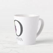 Moderne bloemige  monogram letter O Latte Mok (Rechterhoek)